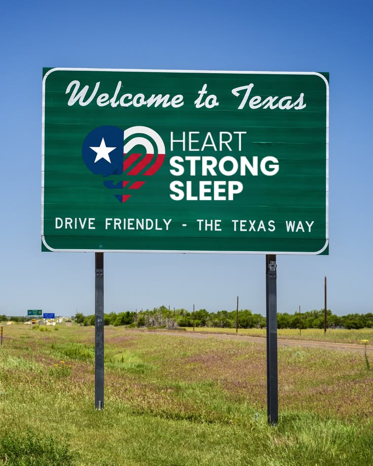 Welcome to Texas highway sign in front of green Texas landscape